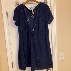 Dark blue swimsuit coverup